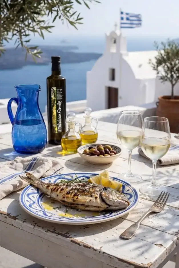Seaside BBQ — private chef menu in a Mykonos villa