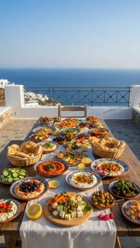 Greek Feast — private chef menu in a Mykonos villa