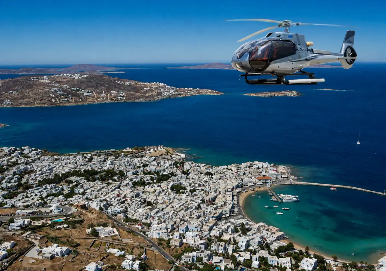 Helicopter Tour Over Mykonos — arranged in Mykonos by Mykonos Access