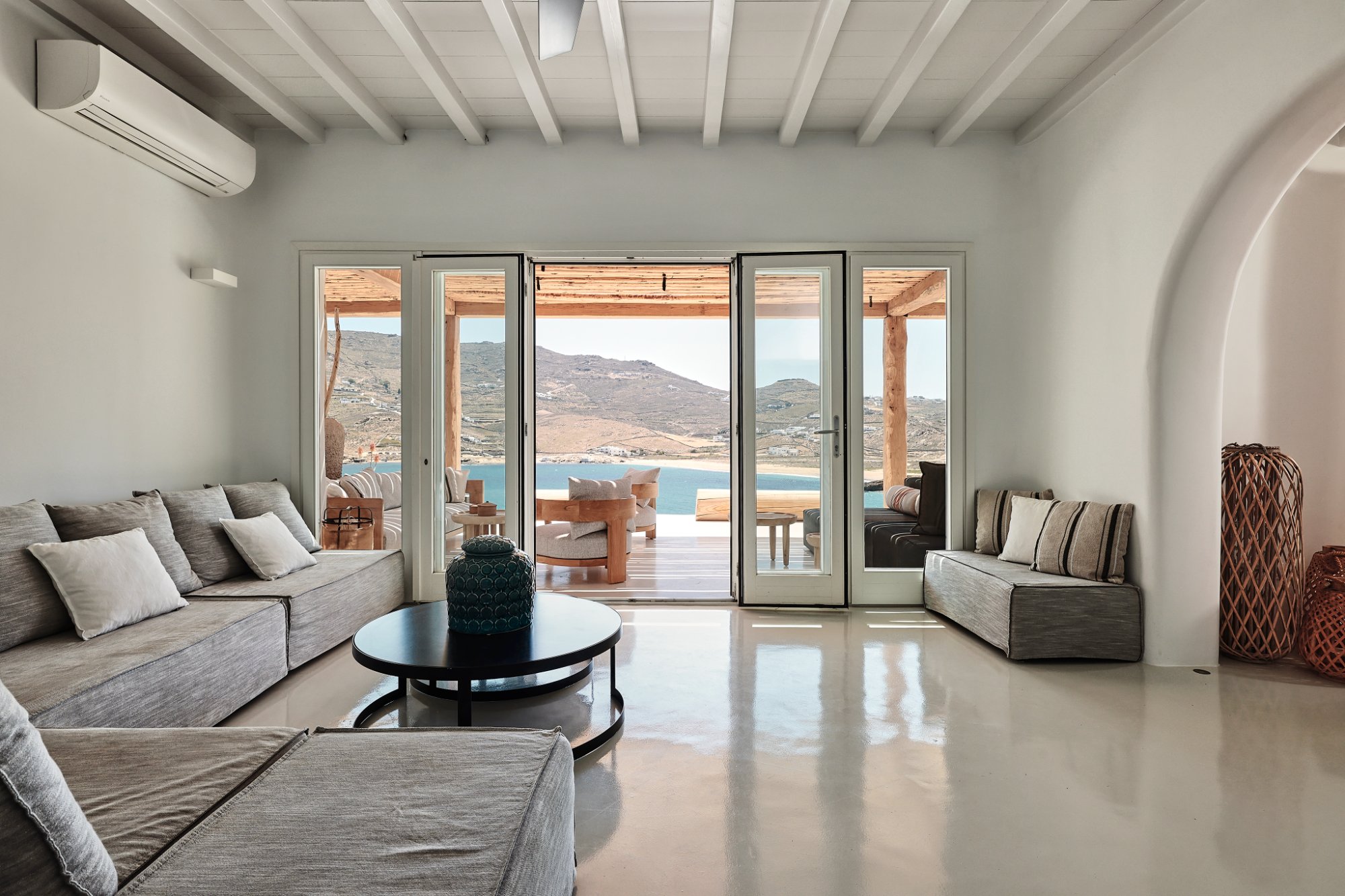 Villa Ammos — Living Room — Ftelia, Mykonos