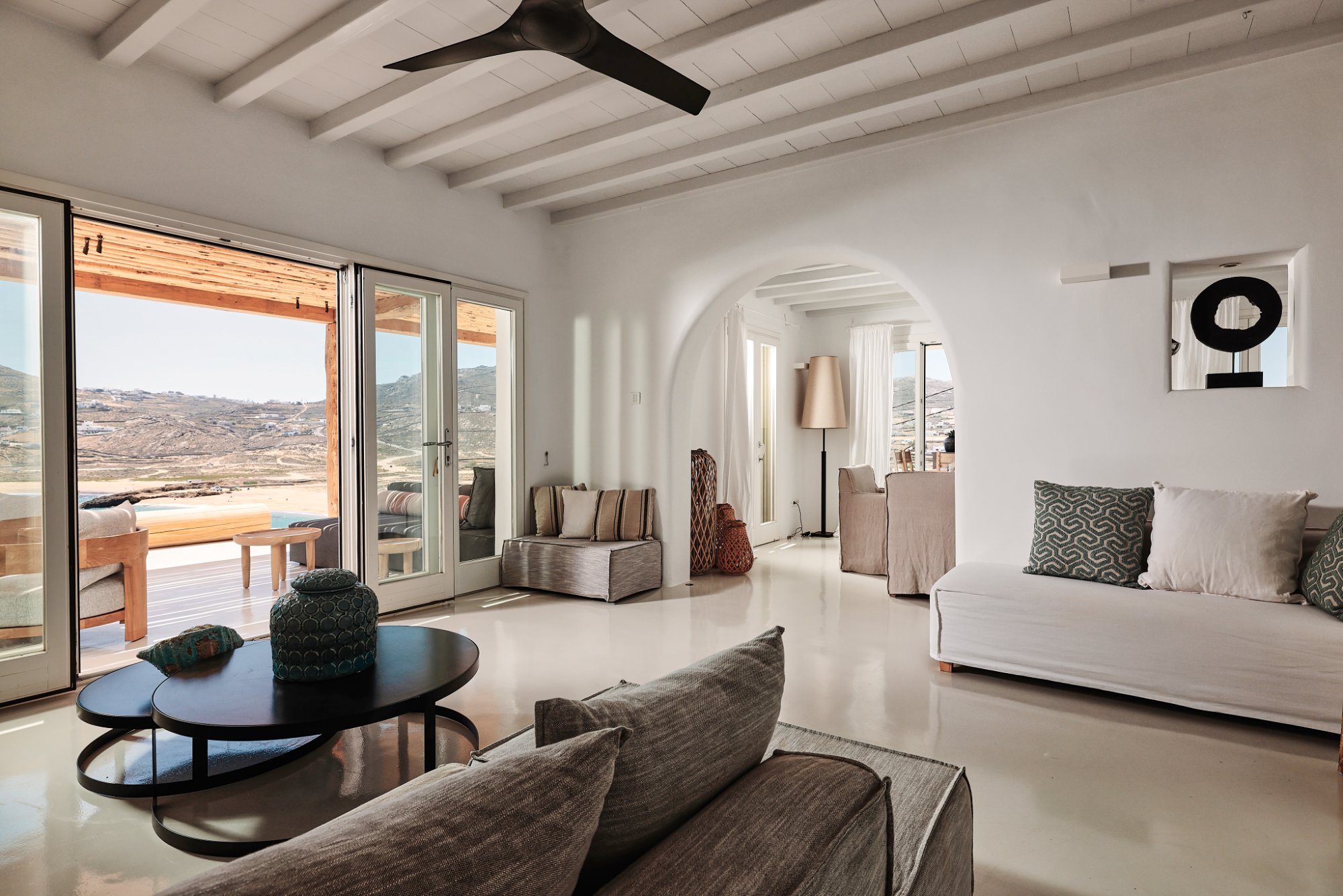 Villa Ammos — Living Room — Ftelia, Mykonos
