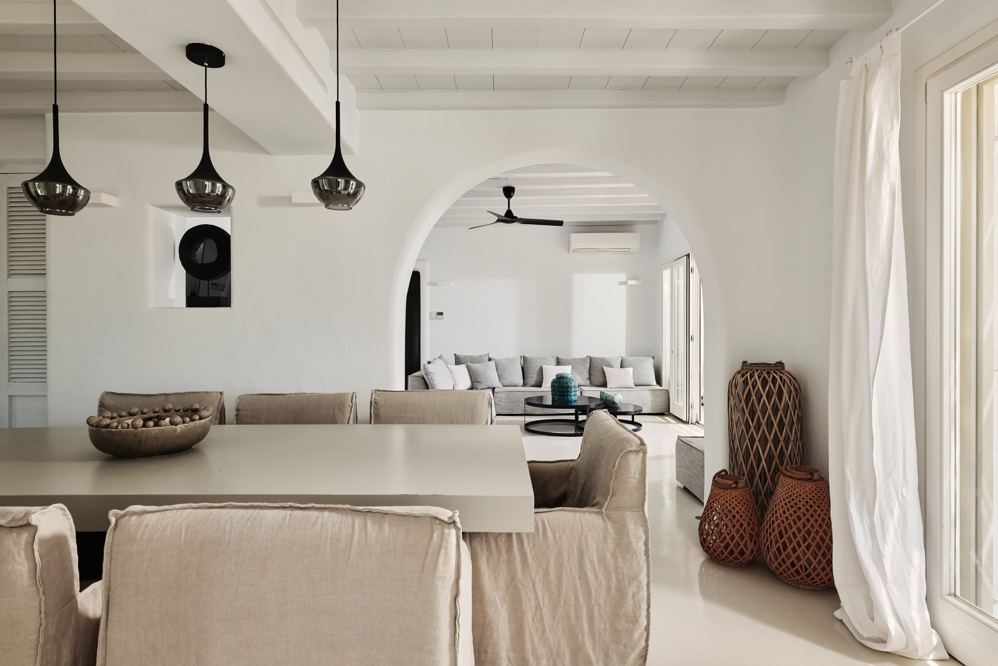 Villa Ammos — Living Room — Ftelia, Mykonos