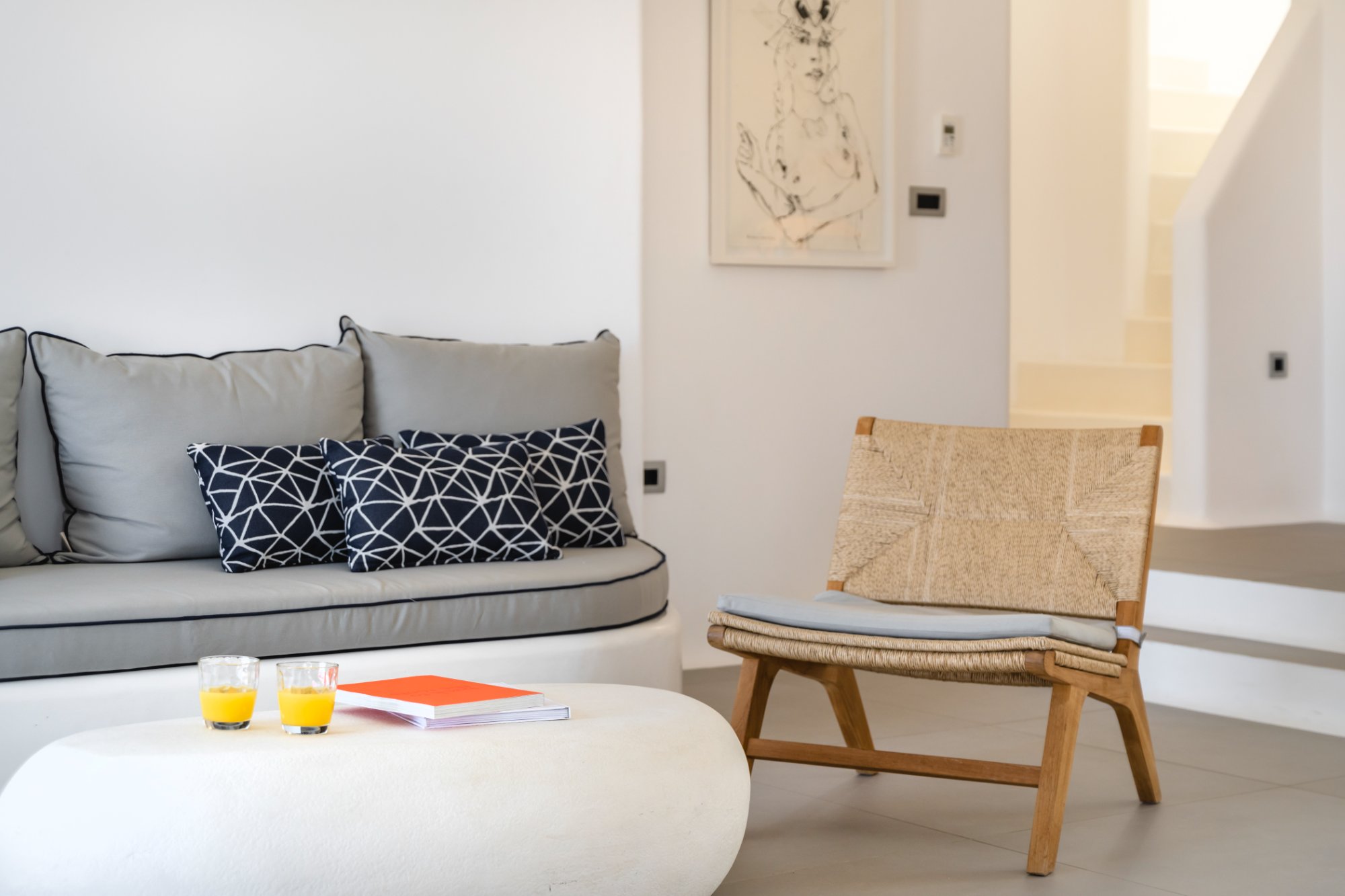 Villa Anemi — Living Room — Kalafatis, Mykonos