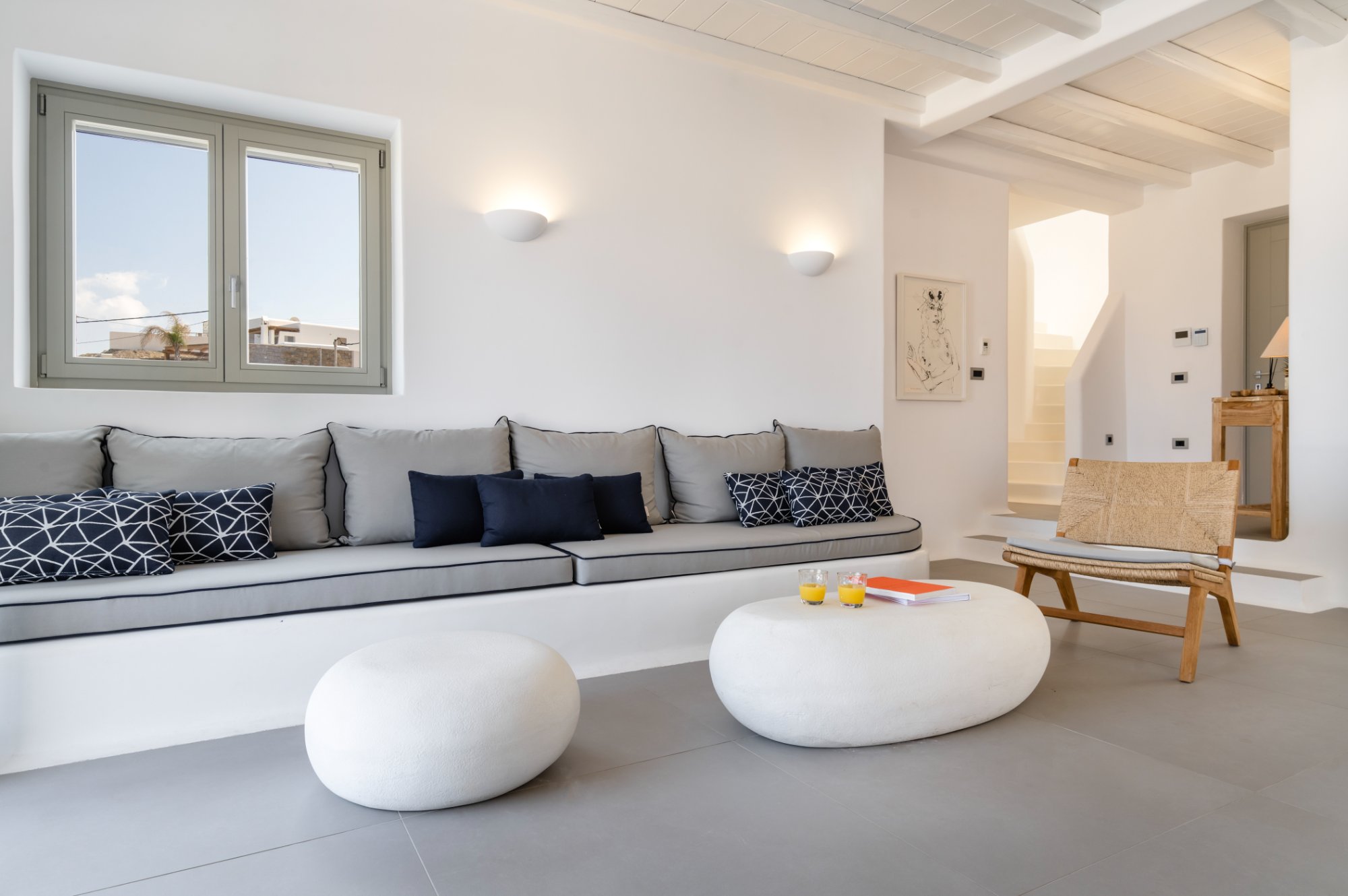 Villa Anemi — Living Room — Kalafatis, Mykonos