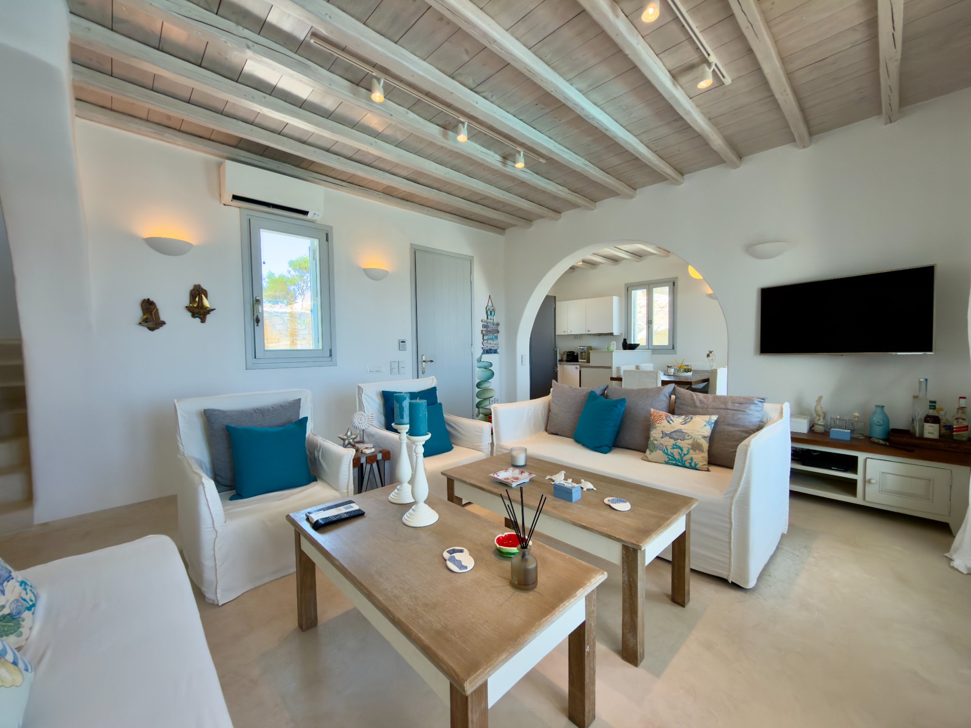 Villa Melia — Living Room — Kalafatis, Mykonos