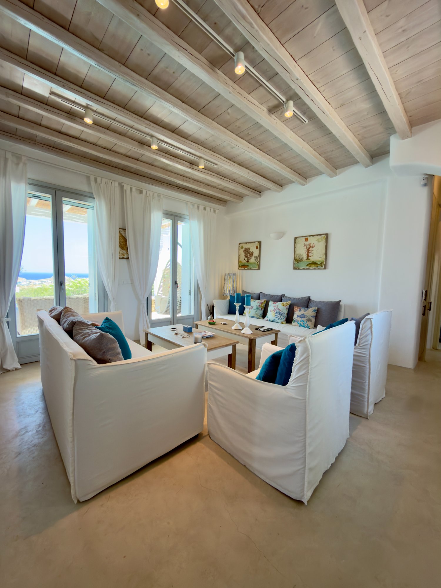 Villa Melia — Living Room — Kalafatis, Mykonos
