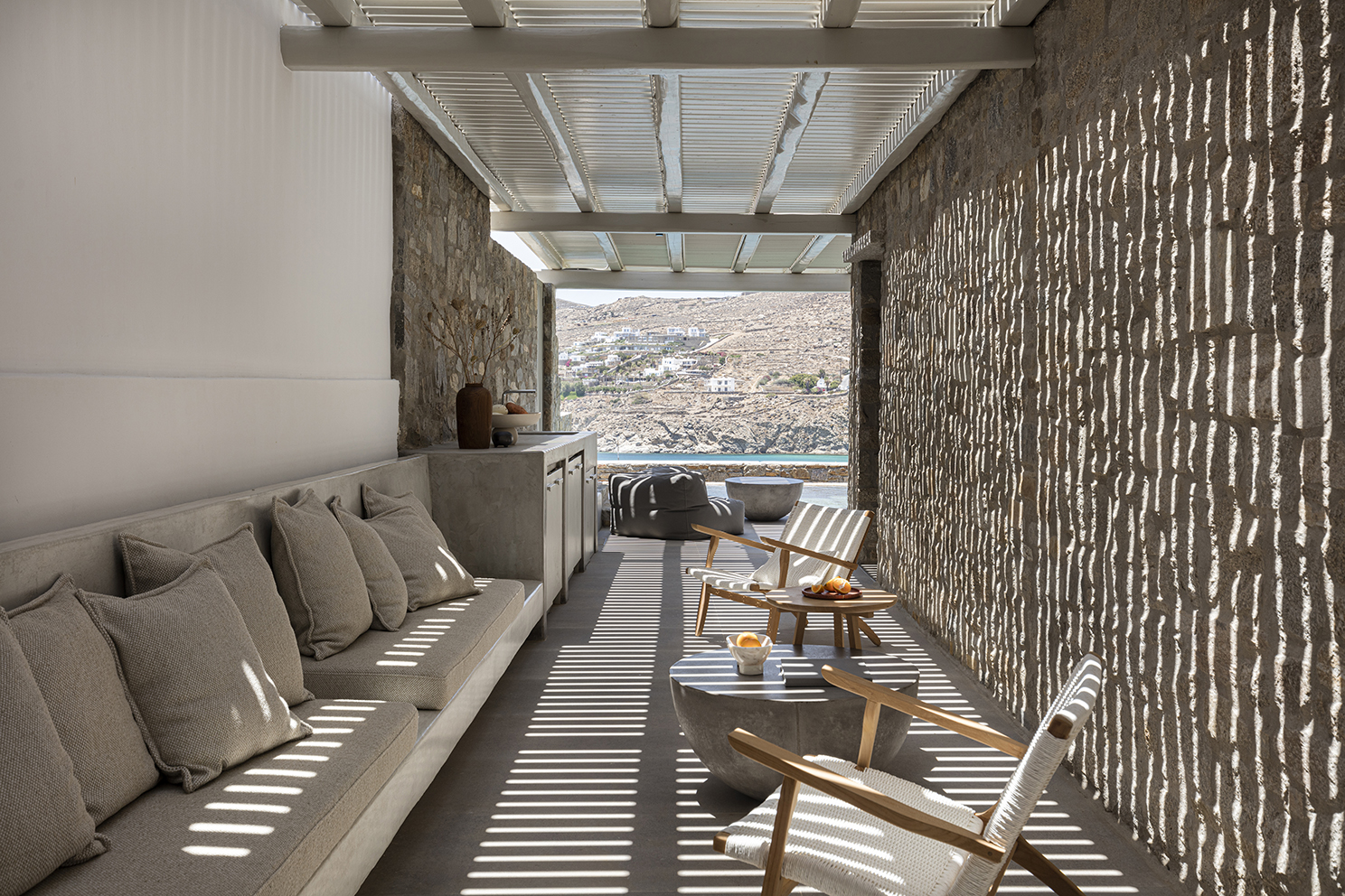Villa Nisos — Outdoor Areas — Kalo Livadi, Mykonos