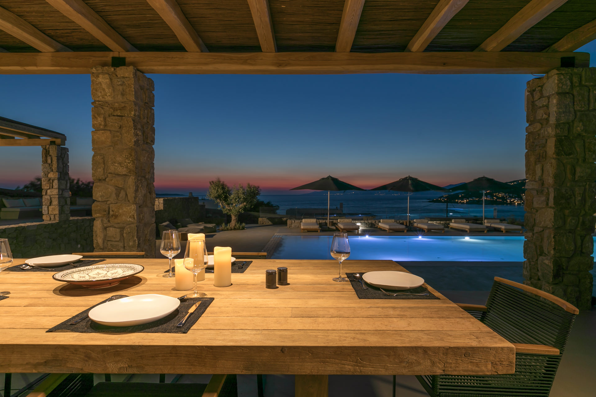 Villa Orama — Outdoor Dining — Aleomandra, Mykonos