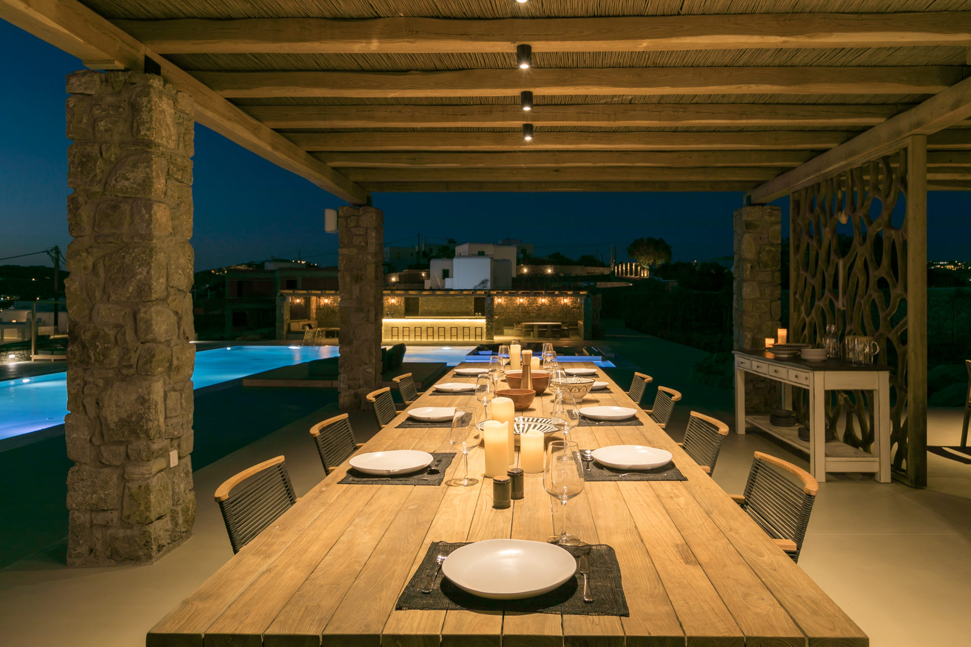 Villa Orama — Outdoor Dining — Aleomandra, Mykonos