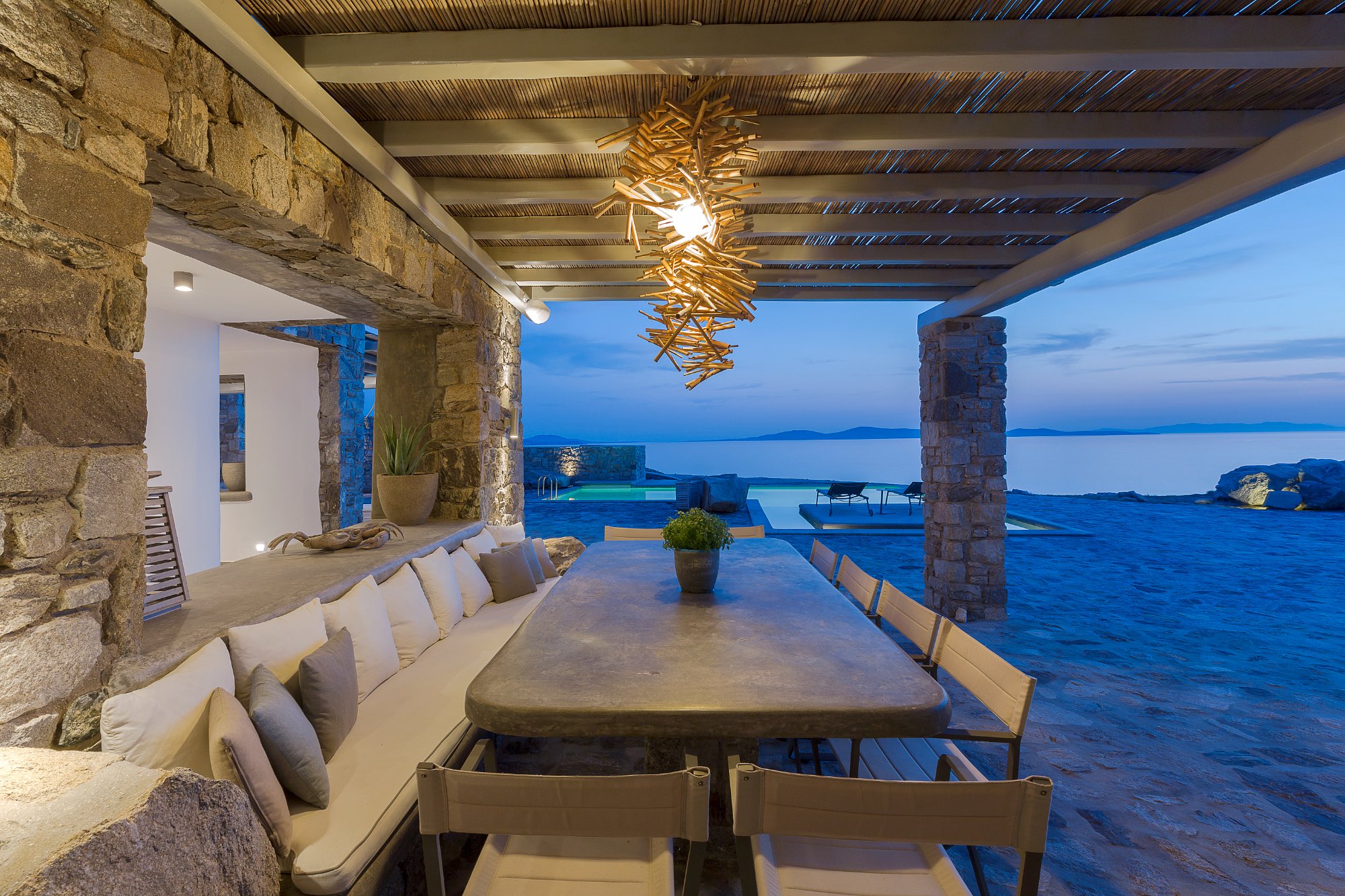 Villa Selene — Outdoor Dining — Kanalia, Mykonos