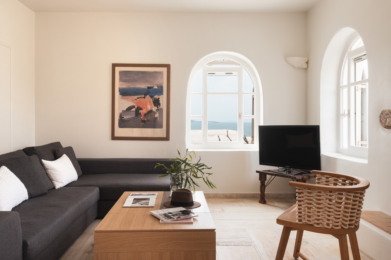Villa Zephyros — Living Room — Aleomandra, Mykonos